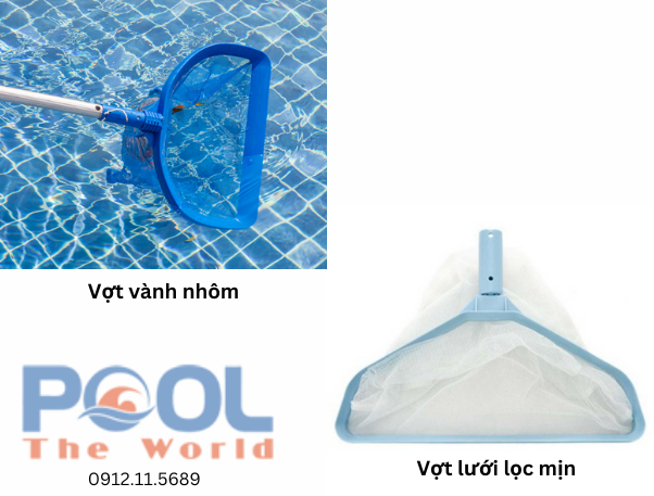 Dùng ngay vợt lá cây nông lòng giải quyết hồ bơi đầy lá rụng
