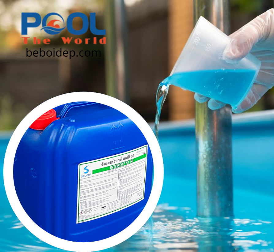 Hydrogen Peroxide Solvay cho hồ bơi: ứng dụng và giới hạn