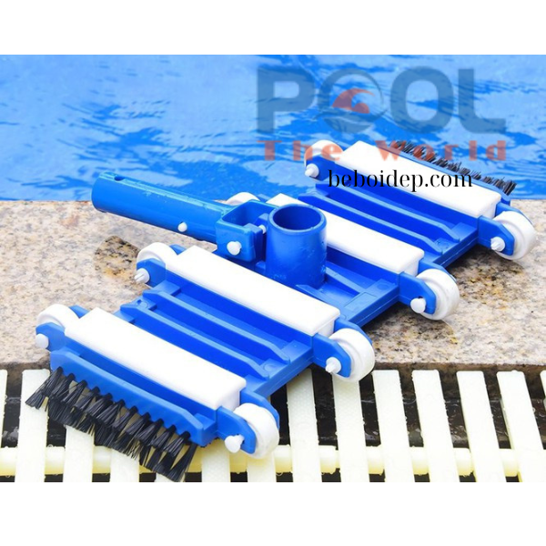 Bàn hút đáy hồ bơi 8 bánh chổi cọ 2 đầu xanh dương – Thiết kế linh hoạt cho mọi loại bể