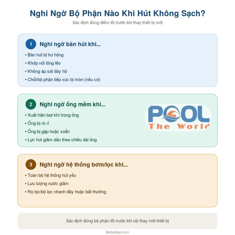 Bàn Hút Hồ Bơi Hút Không Sạch? 7 Nguyên Nhân Thường Gặp Và Cách Khắc Phục