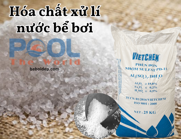 Cách sử dụng Nhôm Sunfat kết tủa cặn bẩn lắng đáy hồ bơi hiệu quả