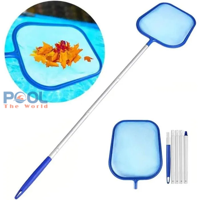 Cách sử dụng vợt lá cây nông lòng để làm sạch mặt hồ bơi trong 5 phút mà không làm đục nước