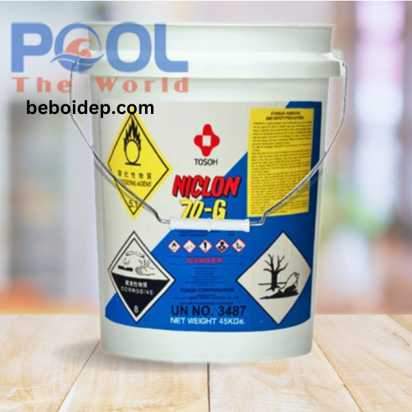 Hướng dẫn cách dùng Chlorine Japan 70% Niclon để khử trùng nước hồ bơi đạt tiêu chuẩn