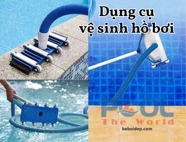 Combo sào nhôm dùng cho hồ bơi Jakmax và bàn hút đáy hồ bơi giúp vệ sinh toàn diện