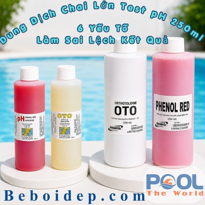 Dung Dịch Chai Lớn Test pH 250ml Hồ Bơi Có Chính Xác Không? 6 Yếu Tố Làm Sai Lệch Kết Quả