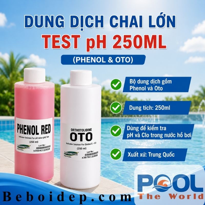 Dung Dịch Chai Lớn Test pH 250ml Hồ Bơi Có Chính Xác Không? 6 Yếu Tố Làm Sai Lệch Kết Quả