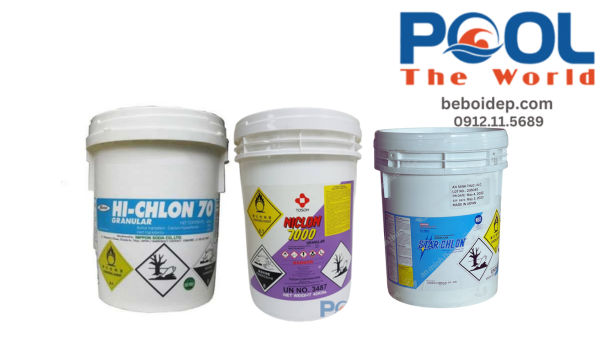 Giữ làn nước hồ bơi an toàn không xót da bằng bột chlorine nhật niclon 7000