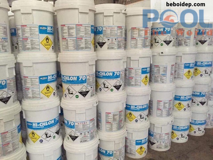 Khôi phục độ trong suốt pha lê cho mặt nước xỉn màu nhờ clorine japan 70% nippon