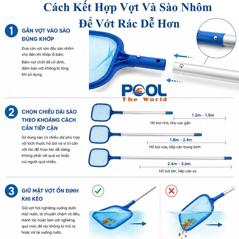Làm Sao Vớt Lá, Côn Trùng Mà Không Làm Rác Chìm Xuống Đáy? Cách Dùng Vợt Vớt Rác Hồ Bơi Đú