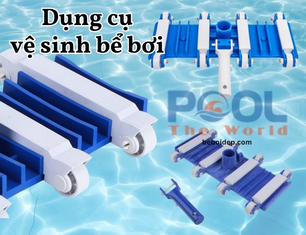 Kinh Nghiệm Vệ Sinh Góc Hồ Bơi Vách Xa Bằng Bàn Hút Nhôm 4 Bánh Xe