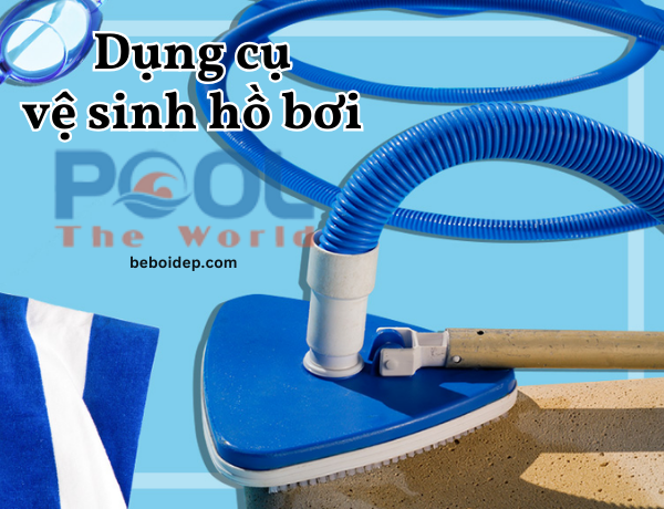 Cách làm sạch lòng bể gạch gốm bằng bàn hút đáy hồ bơi chuyên dụng