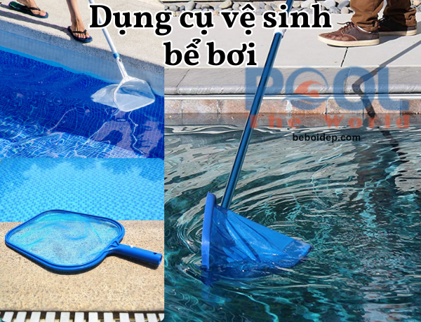 Phương pháp làm sạch rác nổi bằng Vợt lá cây nông lòng và Sào nhôm 5m tiện lợi