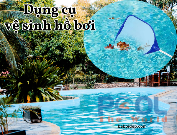 Phương pháp làm sạch rác nổi bằng Vợt lá cây nông lòng và Sào nhôm 5m tiện lợi
