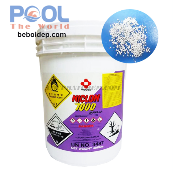 Mua clo niclon 7000 chính hãng giúp loại bỏ tận gốc mầm bệnh trong nước bể bơi