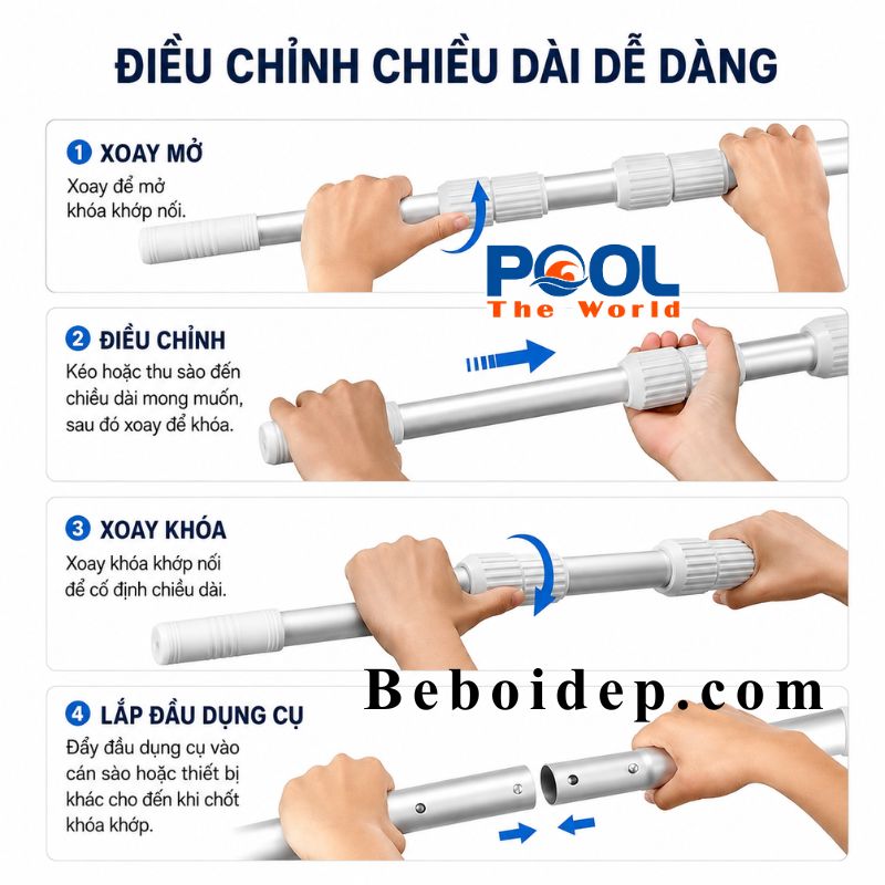 Sào Nhôm Hồ Bơi Dùng Để Làm Gì? Cách Chọn Chiều Dài Và Sử Dụng Đúng Cách