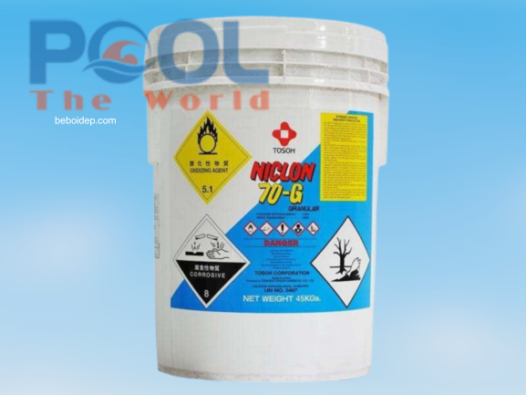 So Sánh Chlorine Nhật Niclon 7000 Và Clorin Cá Heo 70% Cho Hồ Bơi