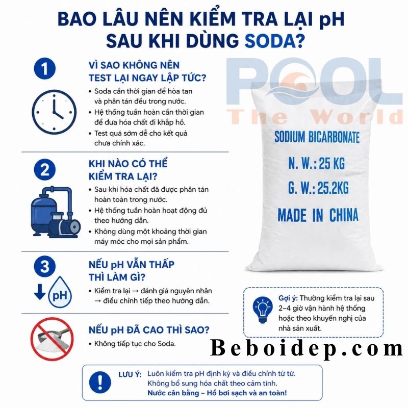 Soda Nâng pH Hồ Bơi Là Gì? Khi Nào Cần Dùng Và Làm Sao Tăng pH Đúng Cách?