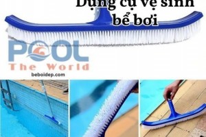 Cách xử lý rêu tảo bám thành hồ bơi hiệu quả bằng bàn chải
