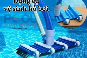 Công Dụng Của Bàn Hút Đáy Hồ Bơi 8 Bánh chổi Cọ 2 Đầu Xanh Dương