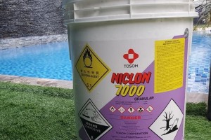 Giữ làn nước hồ bơi an toàn không xót da bằng bột chlorine nhật niclon 7000