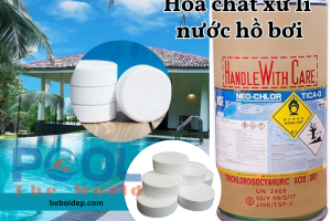 Khử mùi và làm sạch nước bể bơi cấp tốc bằng tcca japan 90% hạt